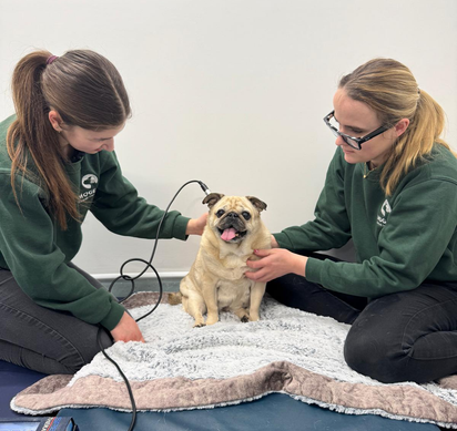 Imogen and Lydia with Peggy